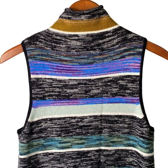 Anthropologie Maeve Space-Dyed Stripe Knit Tunic Top Dress Mock-Neck Sleeveless - Picture 7 of 16